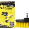 5 Inch Diameter Drill Powered Scrub Brush with Quarter Inch Quick Change Shaft - Drill Brush Attachment Yellow