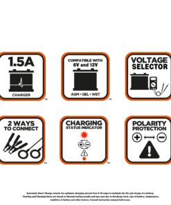 BLACK+DECKER BM3B Fully Automatic 6V/12V Battery Charger/Maintainer with Cable Clamps and O-Ring Terminals 27 81a7WS0VhYL