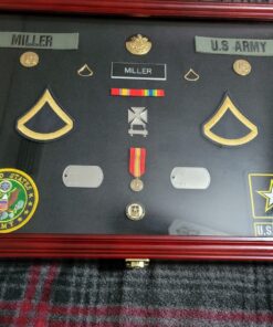 DisplayGifts Collector Medal Lapel Pin Shadow Box Display Case Holder Cabinet Shadow Box PC01 Cherry Finish 22 81a7boEphbL