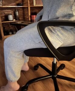 SMUG Office Computer Desk Chair, Ergonomic Mid-Back Mesh Rolling Work Swivel Task Chairs with Wheels, Comfortable Lumbar Support, Comfy Arms for Home, Bedroom, Study, Dorm, Student, Adults, Black Modern 48 81a8g9wTBjL