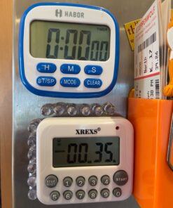 XREXS Digital Kitchen Timer Magnetic Countdown Up Cooking Timer Clock with Magnet Back and Clip, Loud Alarm, Large Display Minutes and Seconds Directly Input-White (2 Battery Included) (DC-12) Old Version 22 81a9EXm0u L