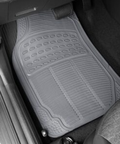 BDK Original ProLiner 3 Piece Heavy Duty Front & Rear Rubber Floor Mats for Car SUV Van & Truck, Gray - All Weather Floor Protection with Universal Fit Design 3PC Front & Rear 13 81a9kWGTsIL