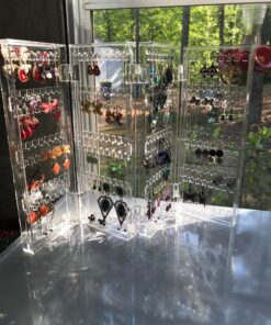 TheJD Foldable Acrylic Earring Screen Stand Holder - Upto 144 Pairs Earring Display Showcase Folderble Stand 19 81a9qWLNVrL