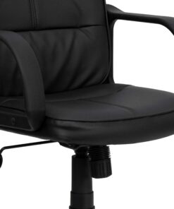 Flash Furniture Rider Mid-Back Black LeatherSoft Swivel Task Office Chair with Arms 27 81aAgg4gYgL