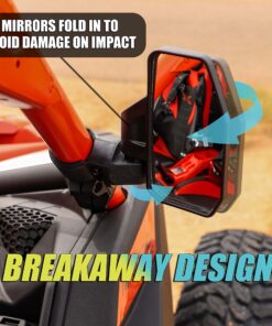 Alternative view of Chupacabra Offroad UTV Side Mirror Kit (2 Pack) Fits 1.6"- 2" Round Roll Cage Bar, Side UTV Mirrors w/Break Away & Adjustable Design - High Impact Shatter Proof Tempered Glass (Driver/Passenger Side)