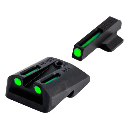 TRUGLO TFO Tritium & Fiber-Optic Handgun Sight | Durable Compact High-Visible Front & Rear Night Sight Set, Compatible with 1911 Handguns Green Front / Green Rear 1911 .260/.450