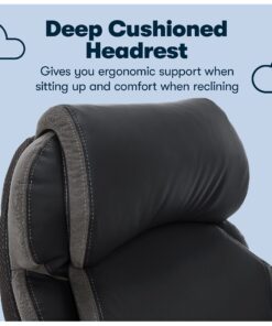 Serta Big and Tall Executive Office Chair with AIR Technology and Smart Layers Premium Elite Foam, Supports up to 350 Pounds, Bonded Leather, Black 27 81aDOkyJzTL
