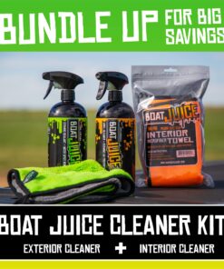 Boat Juice Boat Cleaning Kit - Exterior Boat Cleaner Water Spot Remover, Interior Boat Cleaner for Seats and Vinyl, 2 Microfiber Towels - Boat Cleaning and Detailing Supplies (Kit) 34 81aE7nDxtAL