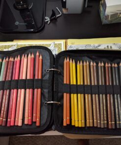 Derwent Pencil Case, Canvas Carry-All Bag Pencil Holder with Removable Shoulder Strap, Holds up to 132 Pencils and Supplies (2300671) , Brown Carry All 132 Capacity 58 81aEl0F 2OL