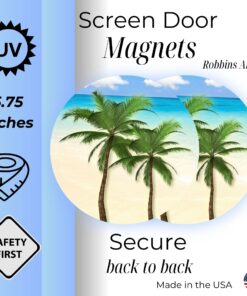 Screen Door Magnets – Twist, Click and Lock - Keep People and Pets Safe – Magnetic Screen Door Magnet Saver – Screen Door Magnet Decoration - Robbins Aria (Palm Tree) Ptb606 10 81aFMIaFiWL