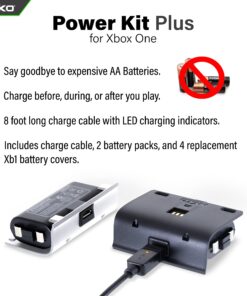 Nyko Xbox One Power Kit Plus - Rechargeable Battery Kit with 2 Batteries, Black & White Covers, 8-foot Micro-USB Charge Cable - Ultimate Xbox Accessories - Power, Cable, & Replacement Battery Doors Power Kit Plus Xbox One 13 81aFhwaH3CL