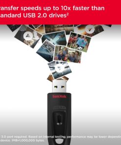 Alternative view of SanDisk 32GB Ultra USB 3.0 Flash Drive -  SDCZ48-032G-GAM46, Black