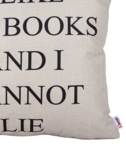 Queenie® - 2 Pcs Meaningful English Writing Inspirational Words Quotable Quotes Cotton Linen Decorative Pillowcase Cushion Cover for Sofa Throw Pillow Case 18 X 18 Inch 45 X 45 Cm (2, Big Books) 6 81aIi1DTyaL