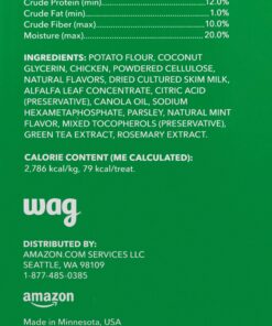 Amazon Brand - Wag Dental Dog Treats to Help Clean Teeth & Freshen Breath - Medium, Unflavored, 36 Count (Pack of 1) 36 Count (Pack of 1) 26 81aJVHRXUL