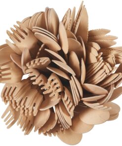 Perfect Stix Green Cutlery 100ct Wooden Disposable Cutlery Kit of 50 Forks, 25 Spoons, 25 Knives, 6" Length (Pack of 100), Plain Cutlery Kit Pack of 100ct Natural Cutlery Set 15 81aM ZgkdL