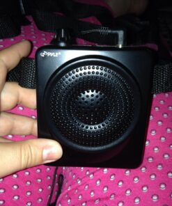 PYLE-PRO Portable PA Speaker Voice Amplifier - Built-in Rechargeable Battery w/ Headset Microphone Hands-free Waist-Band Strap & Aux 3.5mm Jack for External Audio Stream Devices - Pyle PWMA50B , Black 29 81aNj4fcSTL