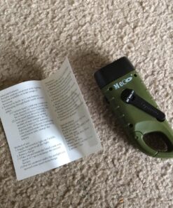 MECO Hand Cranking Solar Powered Rechargeable Flashlight Emergency LED Flashlight Carabiner Dynamo Quick Snap Clip Backpack Flashlight Torch Weather Ready, 8 Lumen - Green 34 81aOLV4rZ1L