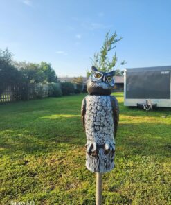 Dalen Fake Owl Decoy to Scare Birds Away from Gardens, Rooftops, and Patios - Scarecrow Provides Chemical-Free Pest Control - Safe and Humane, 18" 360º Rotating Head 34 81aOZNU1OOL