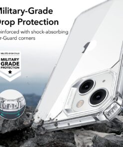 ESR for iPhone 14 Case/iPhone 13 Case, Military-Grade Protection, Shockproof Air-Guard Corners, Yellowing-Resistant Acrylic Back, Phone Case for iPhone 14/iPhone 13, Air Armor Case, Clear iPhone 14/13 21 81aOb4JTaNL