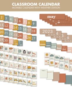 The Ultimate Classroom Calendar Pocket Chart for Kids - Simplified Calendar with Educational Cards for Easy Learning - Fun Boho Classroom/Teacher Must Have Supplies That Fits Nicely w/Any School Decor Calendar for Kids 31 81aQLnrzqrL