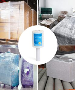 SinoPack Stretch Wrap Film Industrial Strength Durable Self-Adhering Small Wrap Film for Packing, Moving, Packaging, Heavy Duty Shrink Wrap 80Gauge X 5.1IN X 1000FT 4Pack 4 11 81aRx7DDIsL