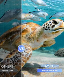 Alternative view of Groview Projector, 1080P Bluetooth Mini Projector with 100” Projector Screen, 9500 LUX Portable Outdoor Movie Projector for Phone, Compatible with VGA/HDMI/USB/SD/Laptop/Fire Stick/PS5 Native 1080P