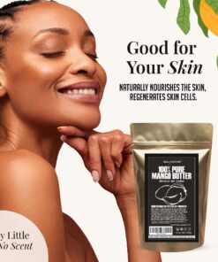 era of nature Organic Unrefined Raw MANGO BUTTER BLOCK Bulk, Skin Moisturizing, Use Alone or in DIY Body Butters, Soaps, Lotions and lip balm - 16oz 16 Ounce (Pack of 1) 12 81aSpvlxfgL