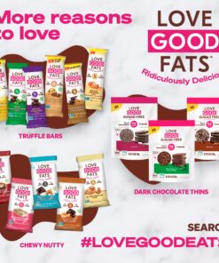 Love Good Fats Keto Protein Snack Bars - Chocolate Lover Variety Pack - 1-2g Sugar, 8-10g Protein, 5g Net Carbs, Gluten-Free, Non GMO - Peanut Butter, Mint, Lemon Mousse, Coconut - 4 Flavors (12 Pack) Chocolate Lovers Variety Pack 15 81aU lc0LOL