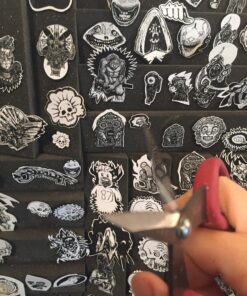 Tim Holtz Small Titanium Scissors - 7 Inch Mini Snips with Micro Serrated Blade - Non Stick Craft Tool for Cutting Paper, Fabric, and Sewing - Black Comfort Grip Handles 1 Pack 12 81aWkljZdL