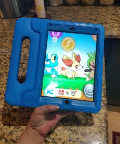 HDE Case for iPad 9.7-inch 2018 / 2017 Kids Shockproof Bumper Hard Cover Handle Stand with Built in Screen Protector for New Apple Education iPad 9.7 Inch (6th Gen) / 5th Generation iPad 9.7 - Blue 27 81aYoNZWDLL