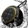 iFox Portable Bluetooth Shower Speaker, IPX7 Waterproof Outdoor Wireless Speaker, Built-in Mic, Carabiner, Beach, Camping, Hiking, Pool, Great Gift, Black/Gold 15 81aaH2v3QPL