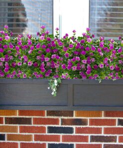Alternative view of Artificial Flowers, Fake Outdoor UV Resistant Plants Faux Plastic Greenery Shrubs Indoor Outside Hanging Planter Home Kitchen Office Wedding Garden Decor (Magenta) Magenta