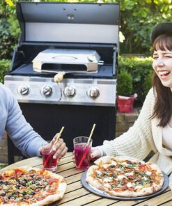 Onlyfire Stainless Steel Pizza Oven Kit for Gas Grill, Charcoal Grill and Propane, Portable Grill Top Pizza Oven Kit Baking Tools Including Pizza Stone, Pizza Peel & Thermometer 22 81ab89amnBL