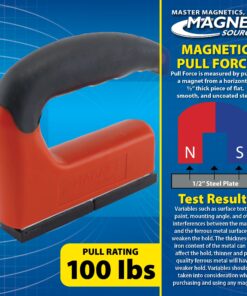 Master Magnetics Strong Magnet with Ergonomic Handle - 100 lb Pull Force, Red, 07501 19 81abCHhB7YL