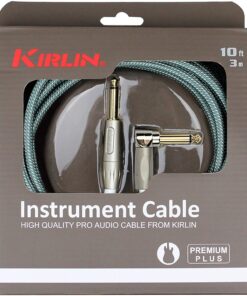 Kirlin Cable IWB-202PFGL-10/OL -10 feet- Straight to Right Angle 1/4-Inch Plug Premium Plus Instrument Cable, Olive Green Tweed Woven Jacket 10 feet 8 81abdfbq6ML