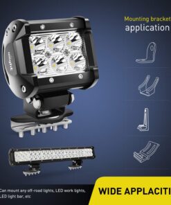 Nilight 90025B Led Light Bar Mounting Brackets 2pcs Universal Hood Led Work Light led Pods Mount Bracket Clamp Holder for SUV Truck Off Road Installed No Need Drilling, 2 Years Warranty,Black 24 81ac8g99O6L