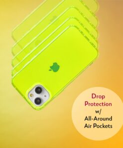 SteepLab Neon Highlighter Case for iPhone 13 Mini (2021, 5.4" Screen) - The Grippy Jelly Case w/Protective Air Pockets (Conspicuous Neon Yellow) Conspicuous Neon Yellow 12 81acgEVayBL