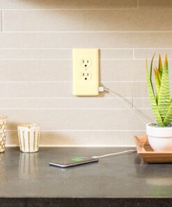 Alternative view of 2 Pack SnapPower USB Charger Outlet Wall Plate Cover - No Batteries Or Wires - Installs In Seconds - (Duplex, Ivory) Duplex