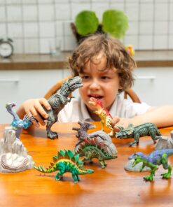 JOYIN Kids Dinosaur Toy, 18 Pcs 6" to 9" Realistic Dinosaur Figures with Movable Jaws Including T-Rex, Triceratops, Velociraptor, Etc, Kids Dinosaur Educational Toys, Christmas Birthday Gifts for Kid 28 81ad 9HaJL