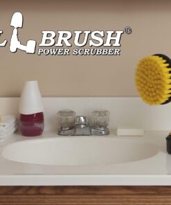 5 Inch Diameter Drill Powered Scrub Brush with Quarter Inch Quick Change Shaft - Drill Brush Attachment Yellow 26 81afQGWEjfL