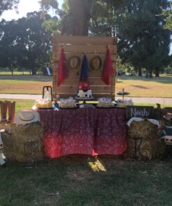 Fun Express Red Bandana Print Plastic Table Skirt - Party Supplies - 1 Piece 15 81afTGN 0ML