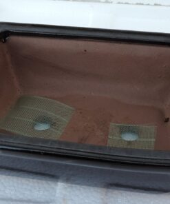 Alternative view of Ceramic Bonsai Pots - Japanese Jmbamboo Brand - Black Ceramic Pot Is 8x6 x3''