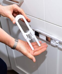 Child Proof Locks for Cabinet Doors, Adjustable U-Shaped, Door Latch 4 PCK White 16 81aj2hSJkwL