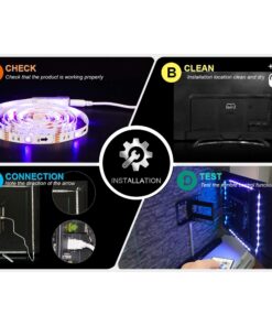 PANGTON VILLA Led Strip Lights 6.56ft for 40-60in TV, USB LED TV Backlight Kit with Remote - 16 Color 5050 LEDs Bias Lighting for HDTV 6.56 ft 31 81ajdZTP1fL