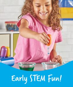 Alternative view of Learning Resources Jumbo Colorful Eyedroppers - Set of 6 with Stand, Ages 3+, Science Class Tools, Preschool Science, Sensory Accessories,Droppers for Kids,Back to School Supplies Eyedropper