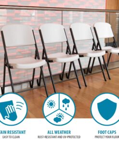 Lifetime 22804 Classic Commercial Folding Chair, White Granite, 1-pack 12 81amB4wxj0L