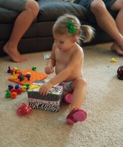 Skoolzy Montessori Sensory Pegboard 33 Piece Set - Develop Sensory Play Occupational Therapy STEM Learning Educational Toys for Kids 2+ - Includes Foam Board, Lacing String, Dice, Storage Bag, eBook Peg Set with Foam Board 39 81amVMldYL