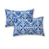 Greendale Home Fashions Rectangle Outdoor Accent Pillows, Indigo, Set of 2