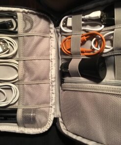 Tech Cable Organizer Bag Electronics Charger IT Accessories Cord Wire Case for Travel (Black) 36 81anYatSRPL