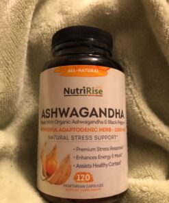 NutriRise Organic Ashwagandha Root Capsules with Black Pepper, 1300mg, Natural Stress & Mood, Thyroid, and Immune Support Supplement, Nootropic for Focus & Energy, Gluten Free, 120 Count 31 81aoKcnK SL 2